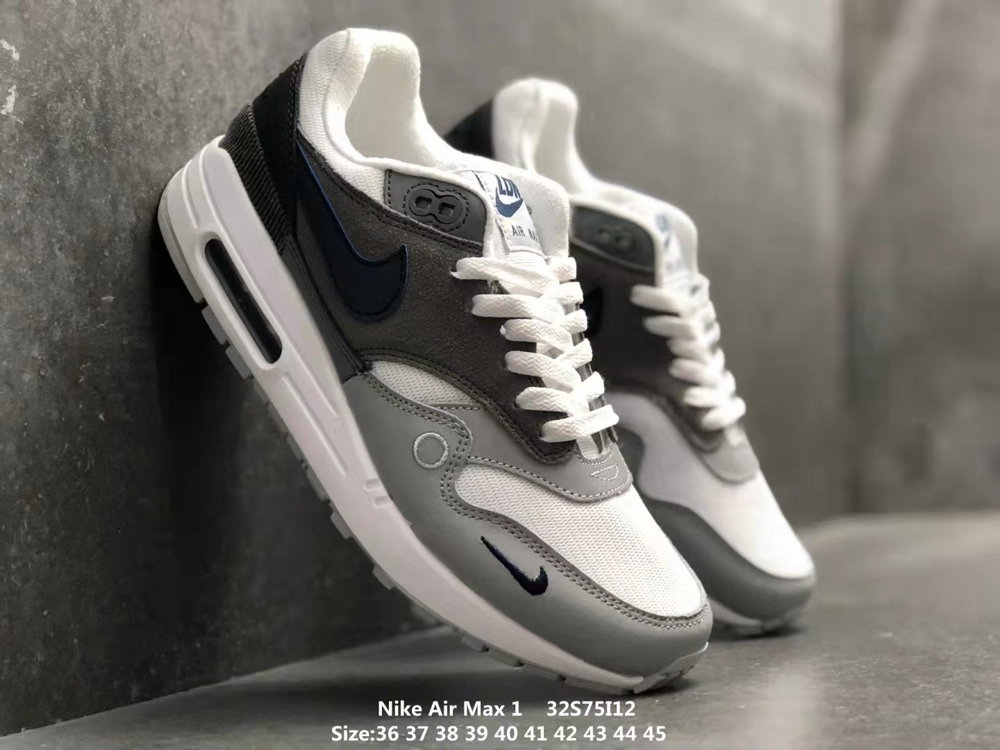 Nike Air Max 1 Tinker Sketch To Shelf Black Grey White Shoes - Click Image to Close